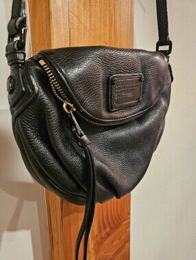 Marc Jacobs 2000 Natasha Black Leather Crossbody Bag